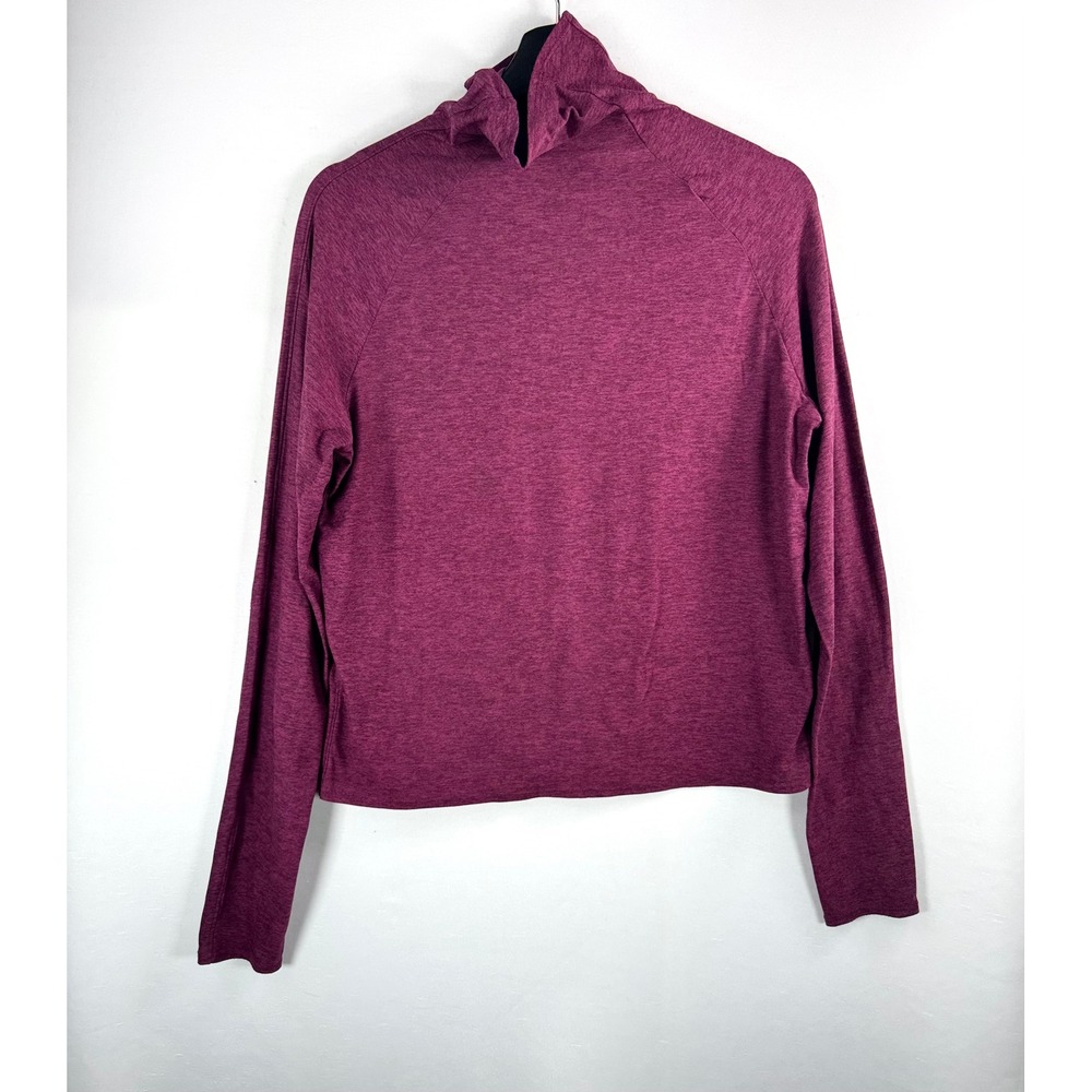 Oiselle heather Long Sleeve Top sz M Plum Running Lux Funnel Neck Athletic